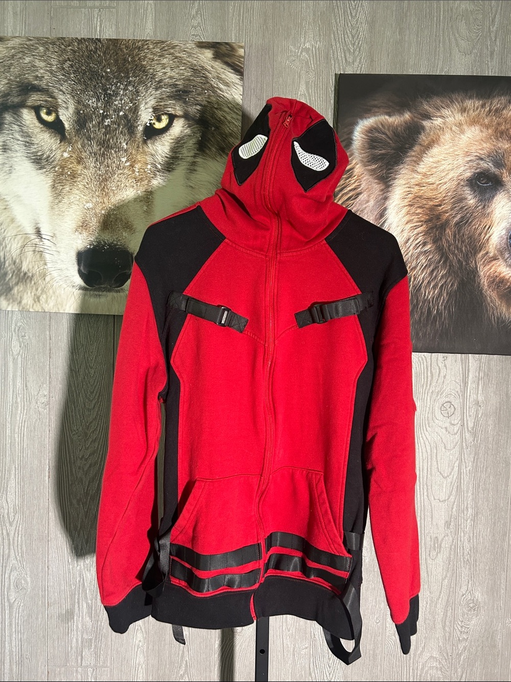VGUC Hot Topic Marvel Deadpool Full Zip Hoodie